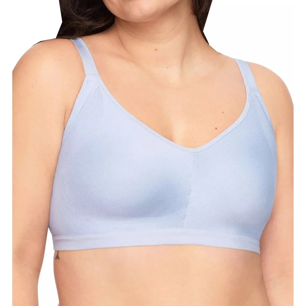 Warners Easy Does It Seamless Stretch Wireless Bra Light Blue RM3911A Large NWT